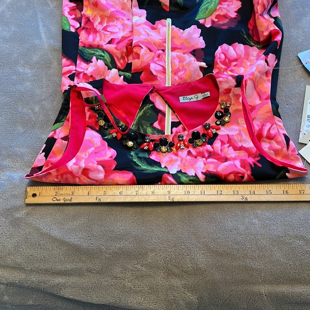 NEW Eliza J Floral A-Line Sleeveless Sheath Dress - Picture 9 of 16